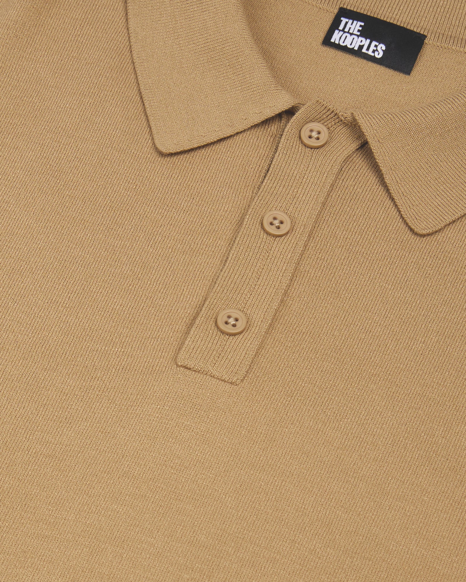 Brown Knitted Polo T-Shirt | Men | Beige