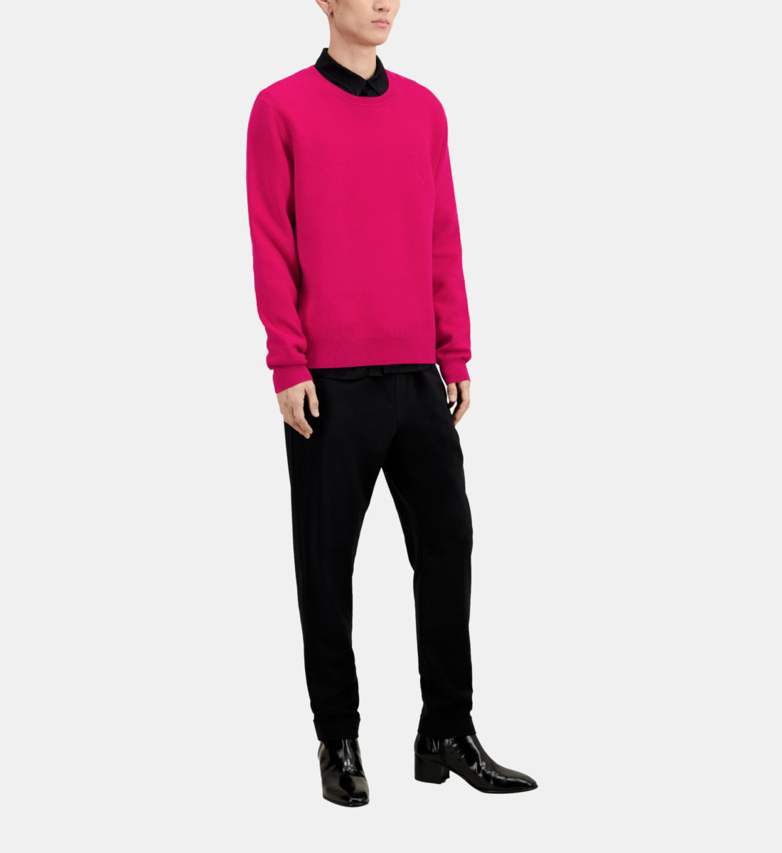 Red Wool-Blend Sweater With Embroidery | Men | Cherry