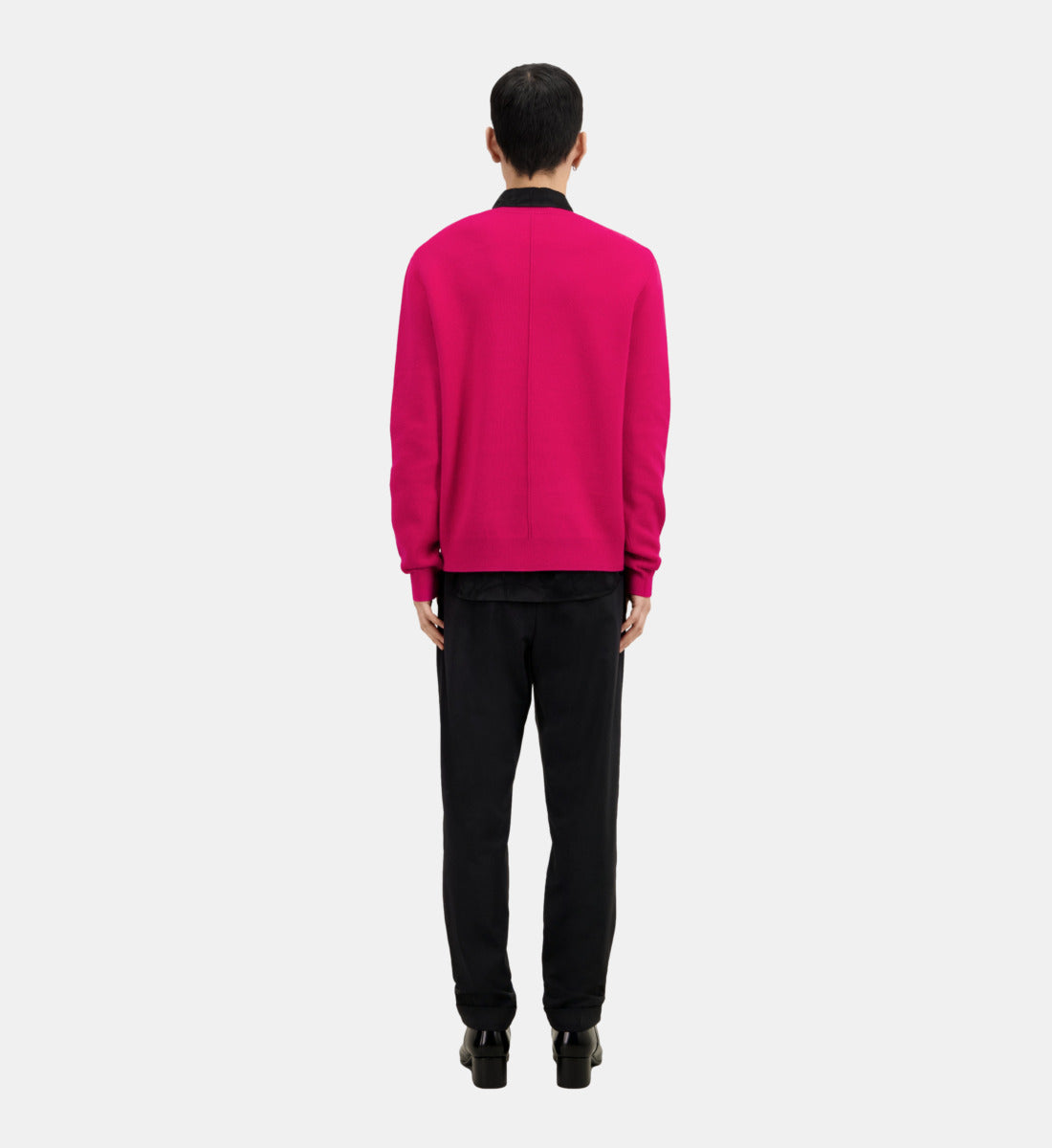 Red Wool-Blend Sweater With Embroidery | Men | Cherry