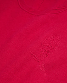 Red Wool-Blend Sweater With Embroidery | Men | Cherry