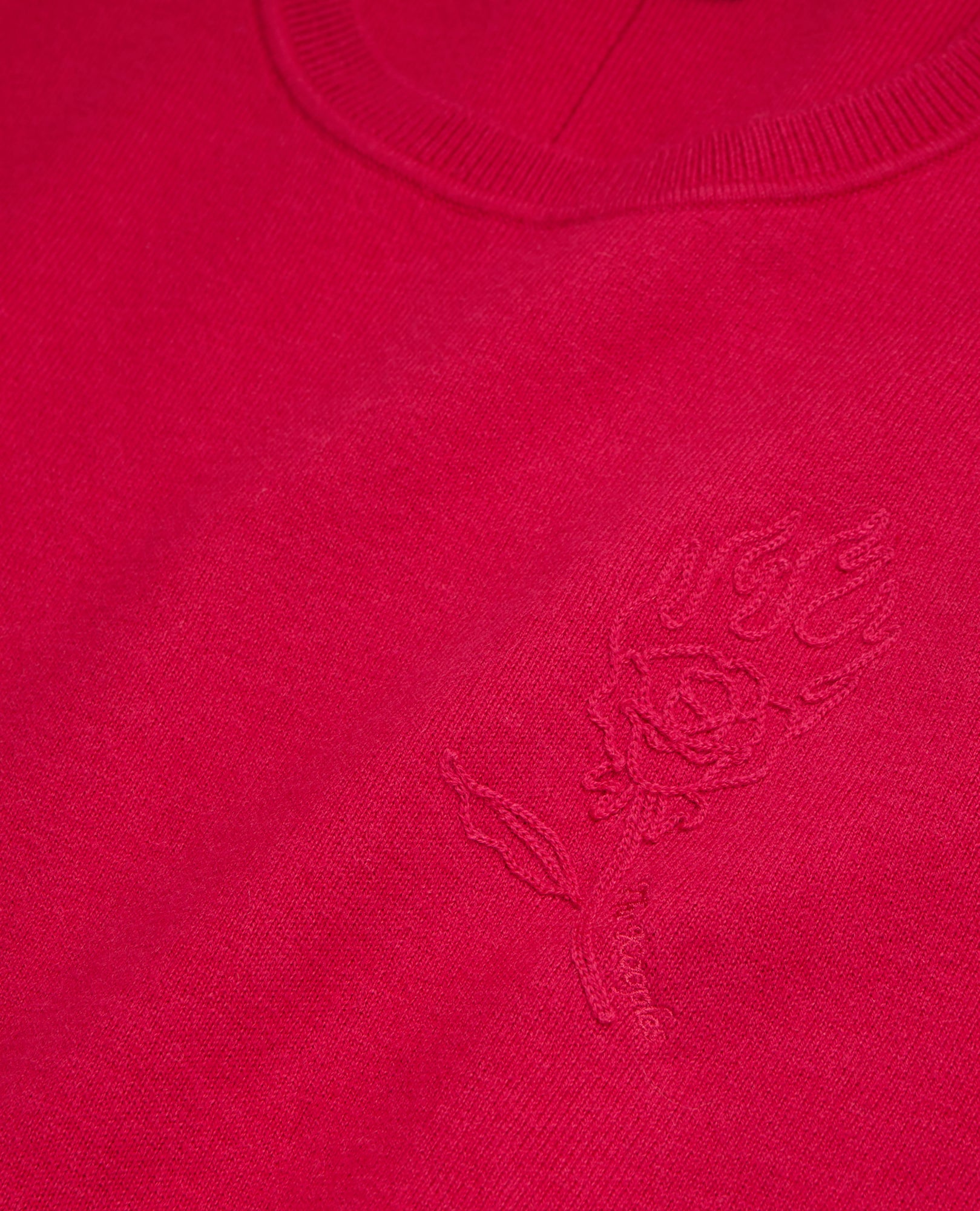 Red Wool-Blend Sweater With Embroidery | Men | Cherry