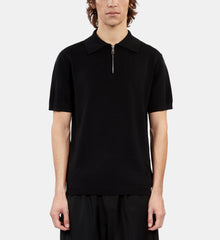 Knitted Polo T-Shirt | Men | Black