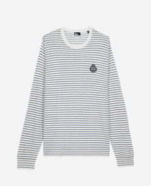 Blazon Striped Wool And Cashmere Sweater | Men | White x Blue