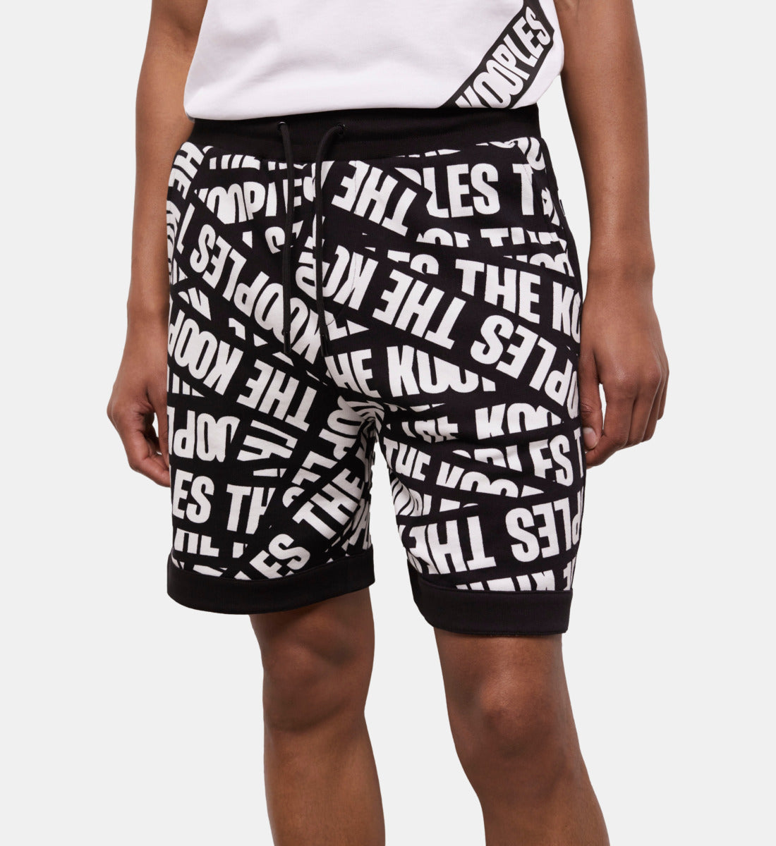 Shorts With Tape Logo | Men | Black x White