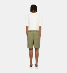 Light Green Cotton Shorts | Men | Khaki Grey