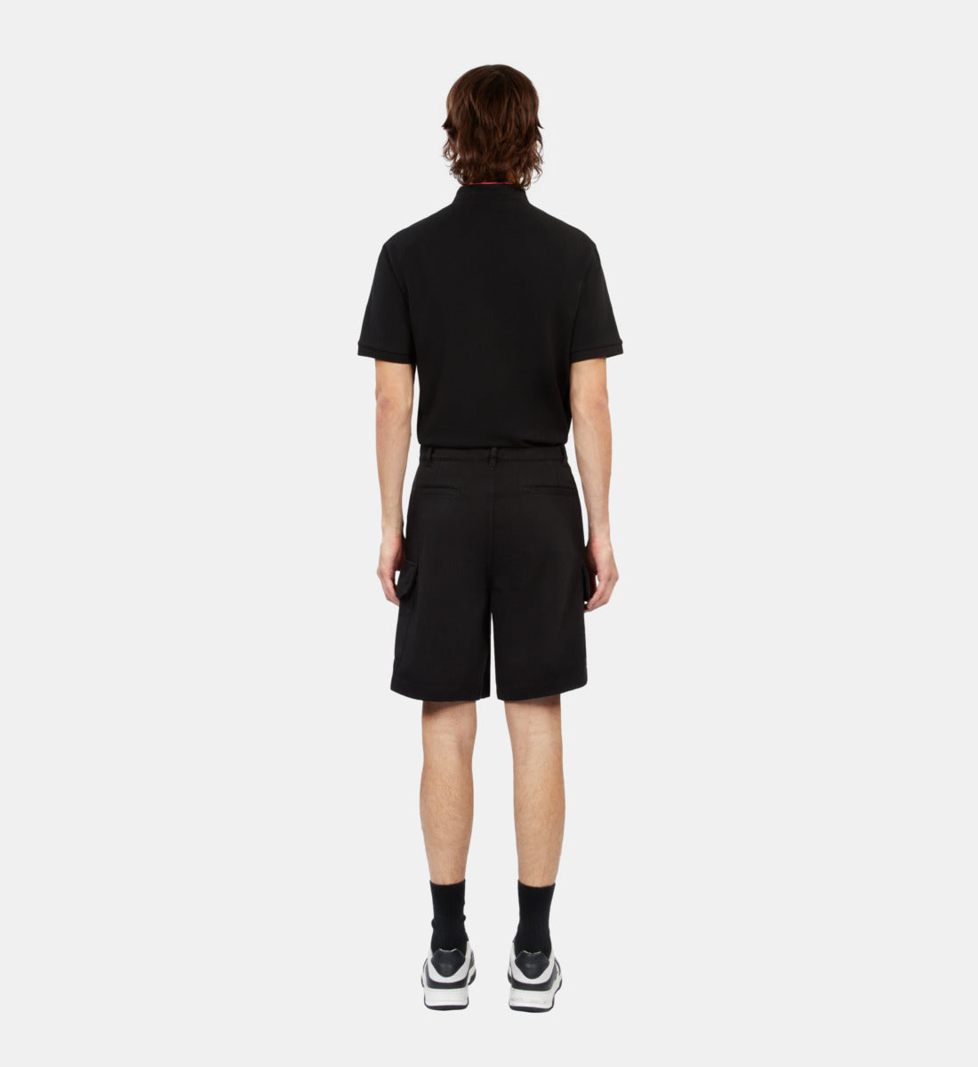 Cotton And Linen Cargo Shorts | Men | Black