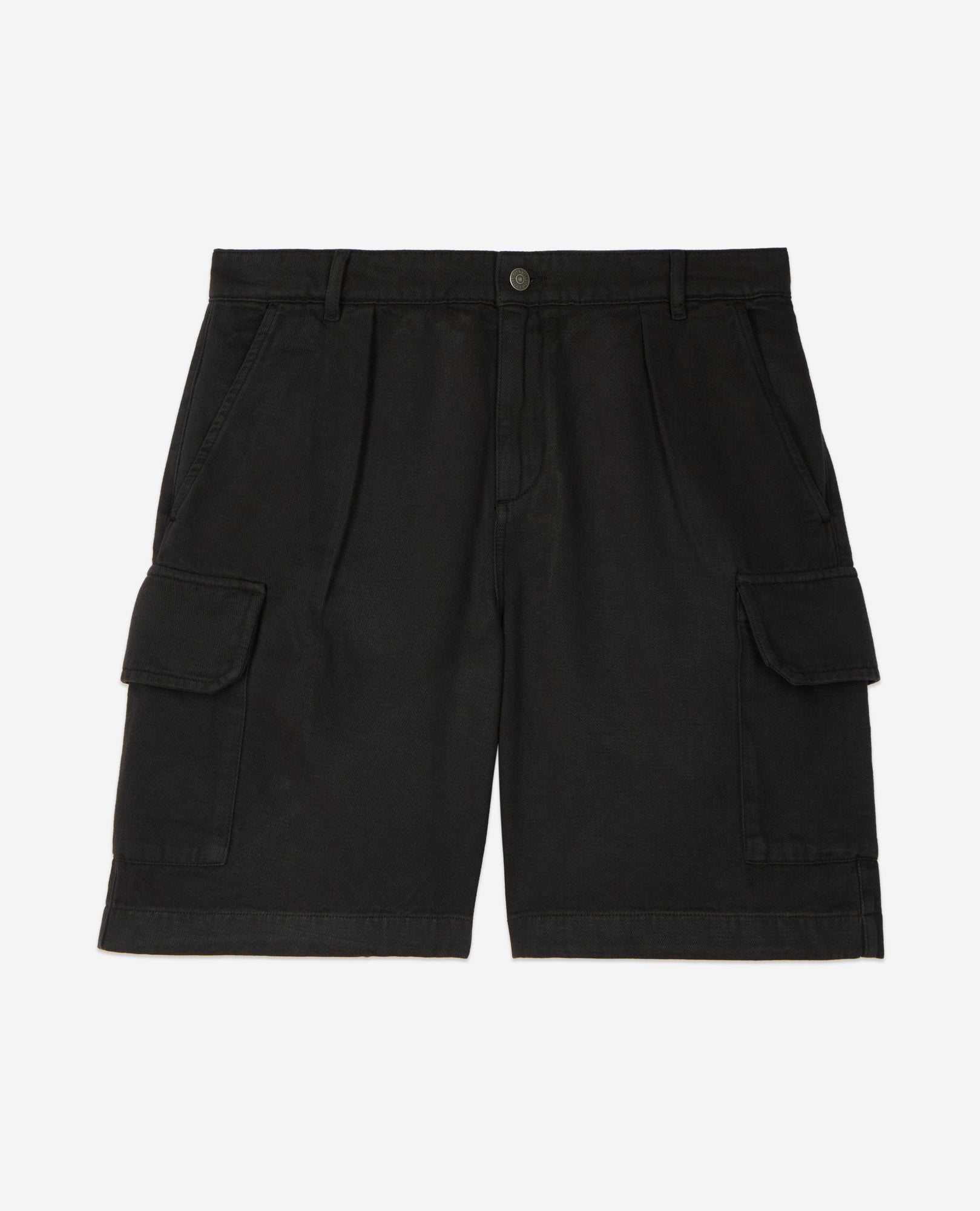 Cotton And Linen Cargo Shorts | Men | Black