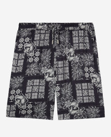 Skull Paisley Print Shorts | Men | Navy x White