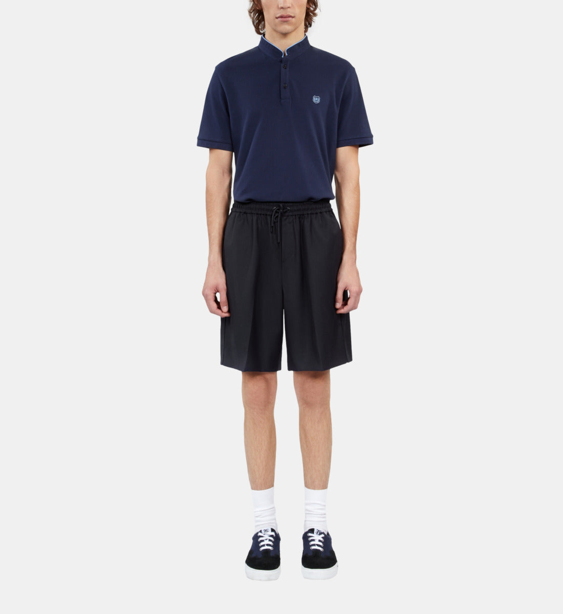 Blue Wool Bermuda Shorts | Men | Dark Navy