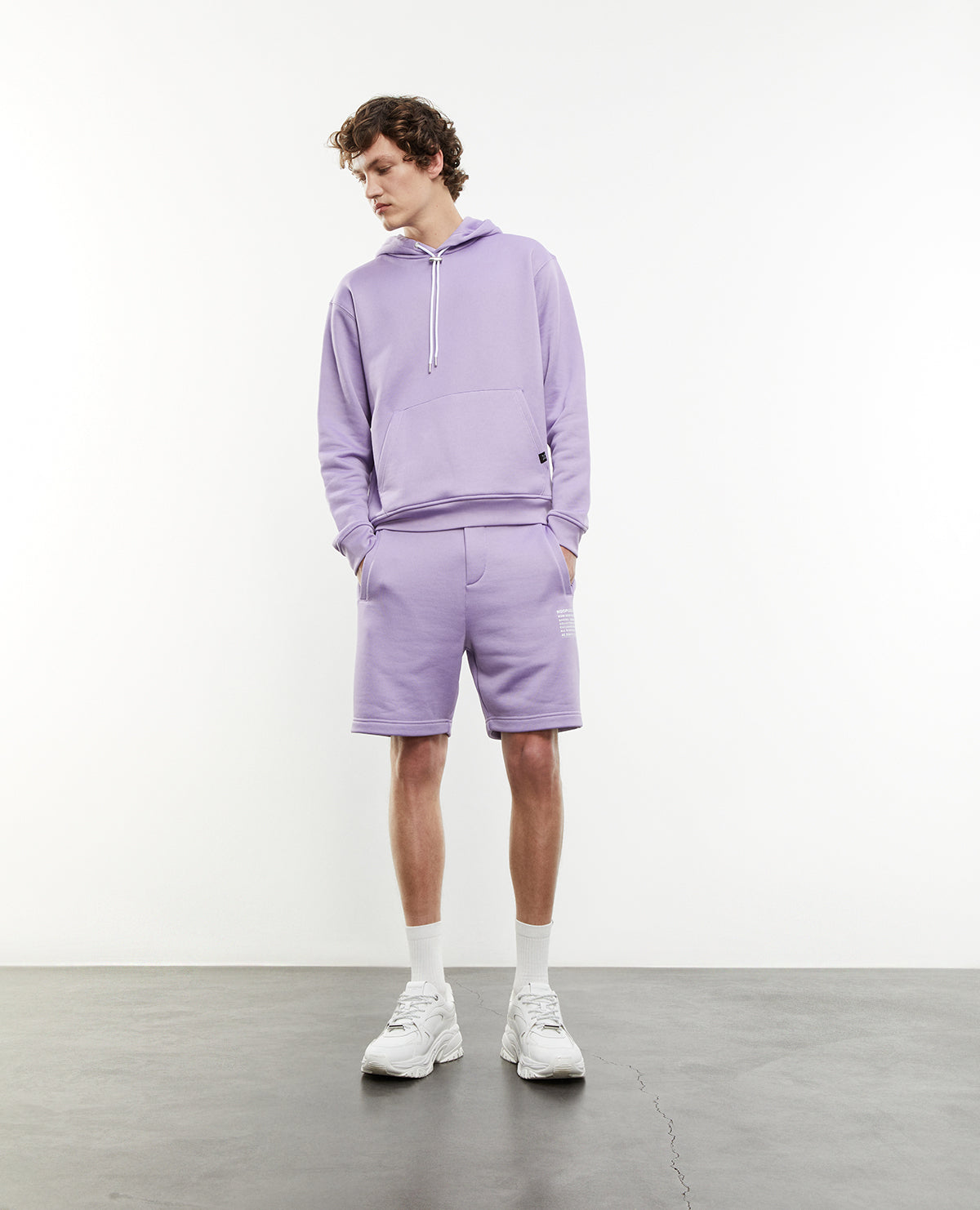 Sweatshirt With Printed Hood | Men | Purple