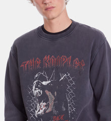 Sweatshirt With Barking Dog Serigraphy | Men | Black Washed