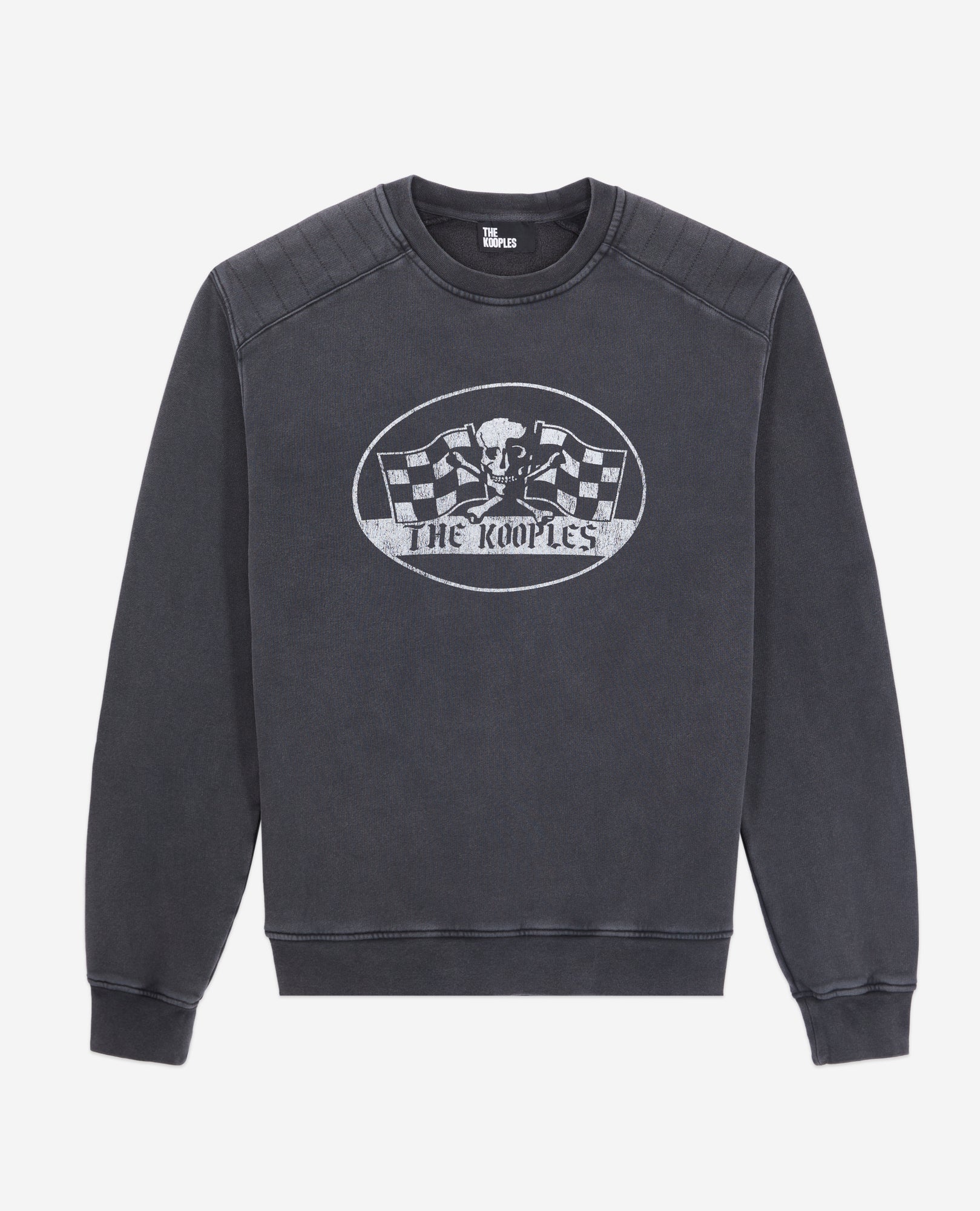 Sweatshirt With Racing Skull Serigraphy | Men | Black Washed