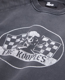 Sweatshirt With Racing Skull Serigraphy | Men | Black Washed