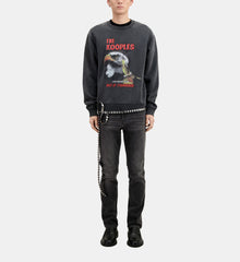 Sweatshirt With Eagle Serigraphy | Men | Black Washed