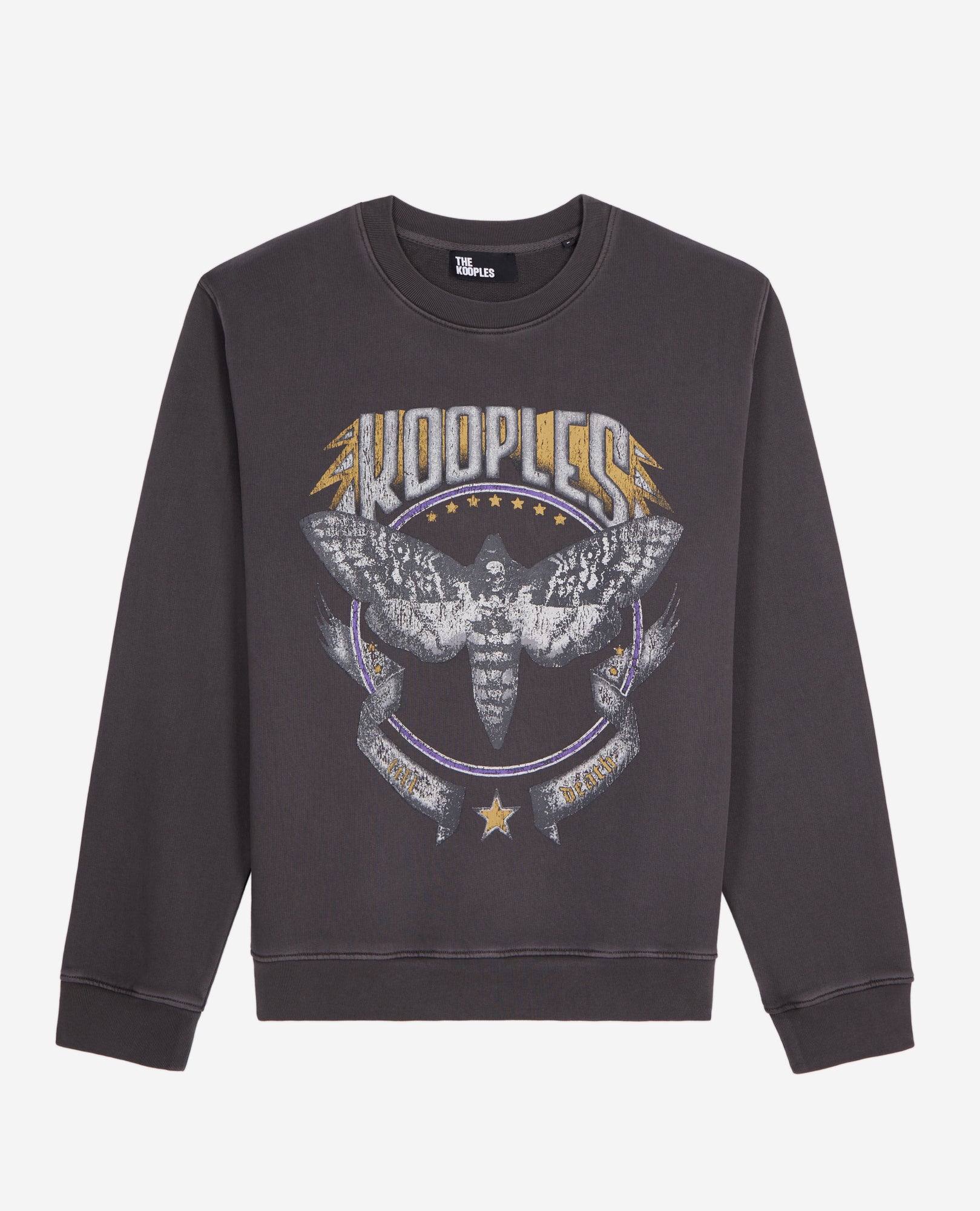 Grey Sweatshirt With Skull Butterfly Serigraphy | Men | Carbone