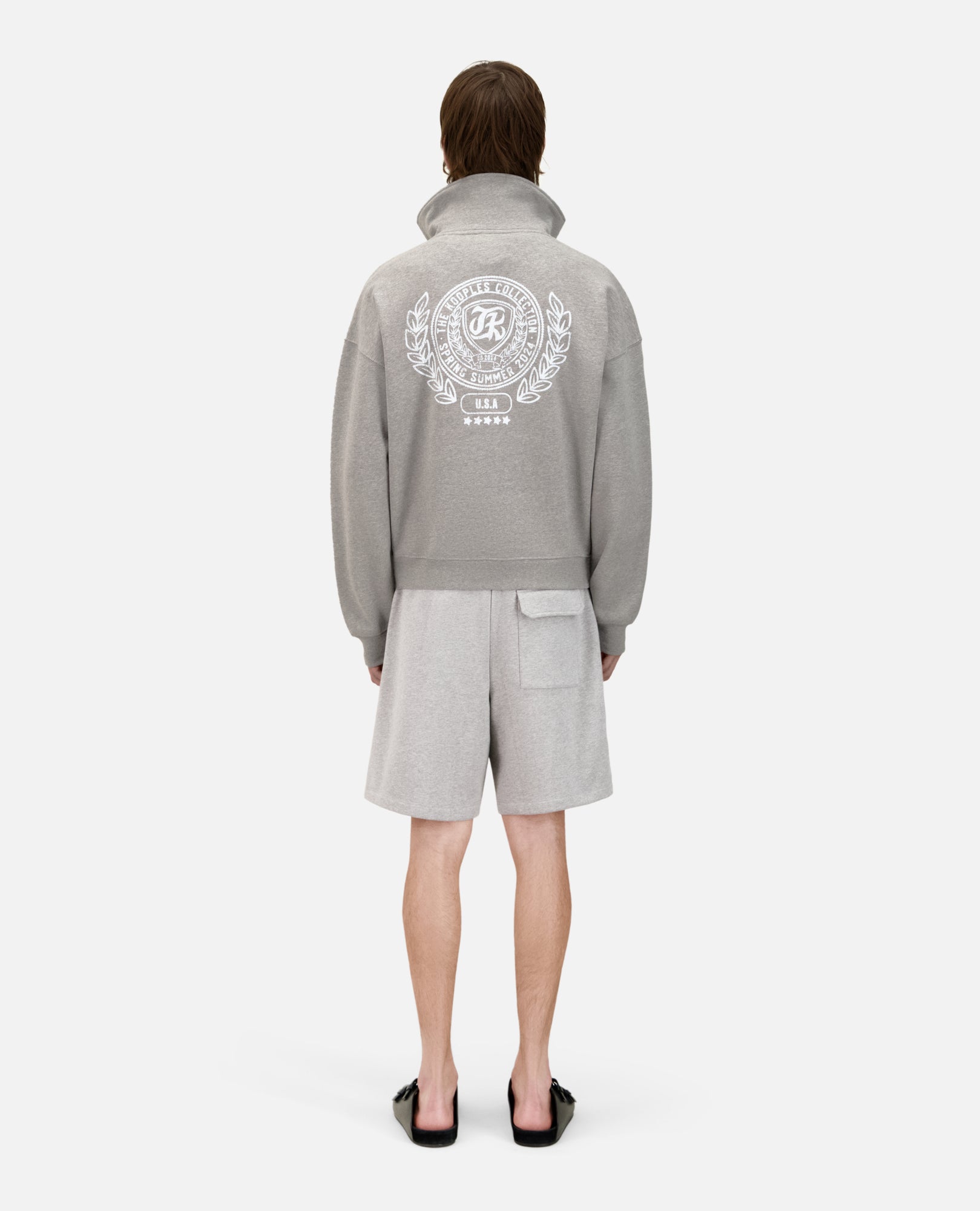 Grey Sweatshirt With Blazon Serigraphy | Men | Ardoise