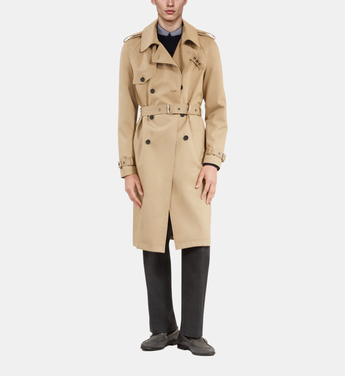 Long Trench Coat | Men | Beige