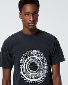 Cotton T-Shirt With Target & Logo Print | Men | Black Washed