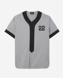 Cotton Jersey Baseball Shirt | Men | Middle Grey Melange