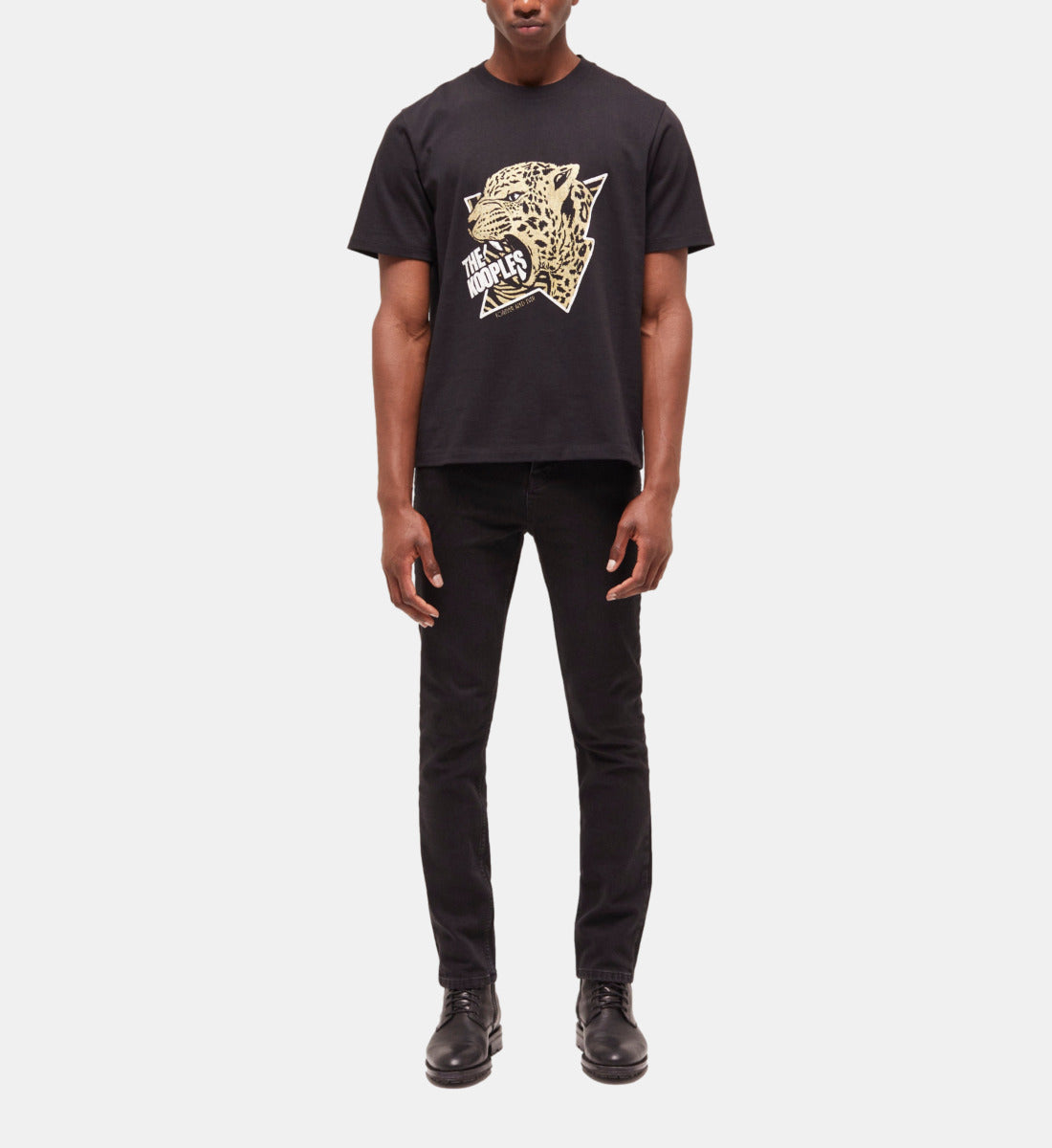 Screen Print T-Shirt | Men | Black x Antic Gold