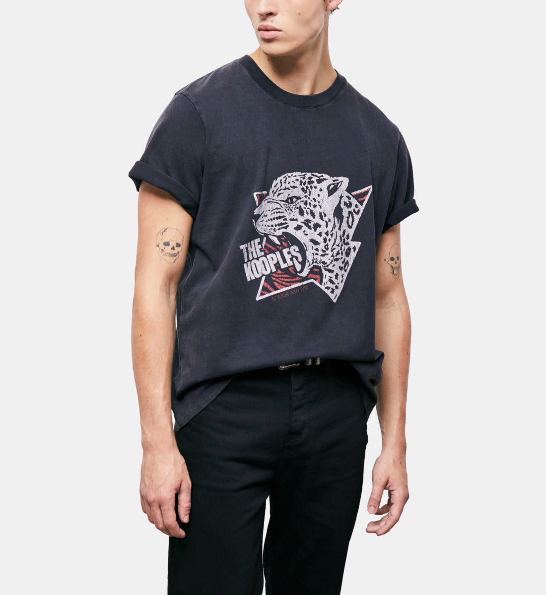 Tiger Screen Print T-Shirt | Men | Black Washed