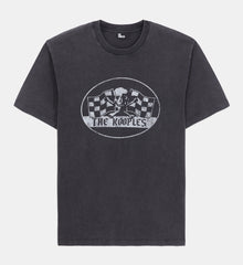 T-Shirt With Racing Skull Serigraphy | Men | Black Washed