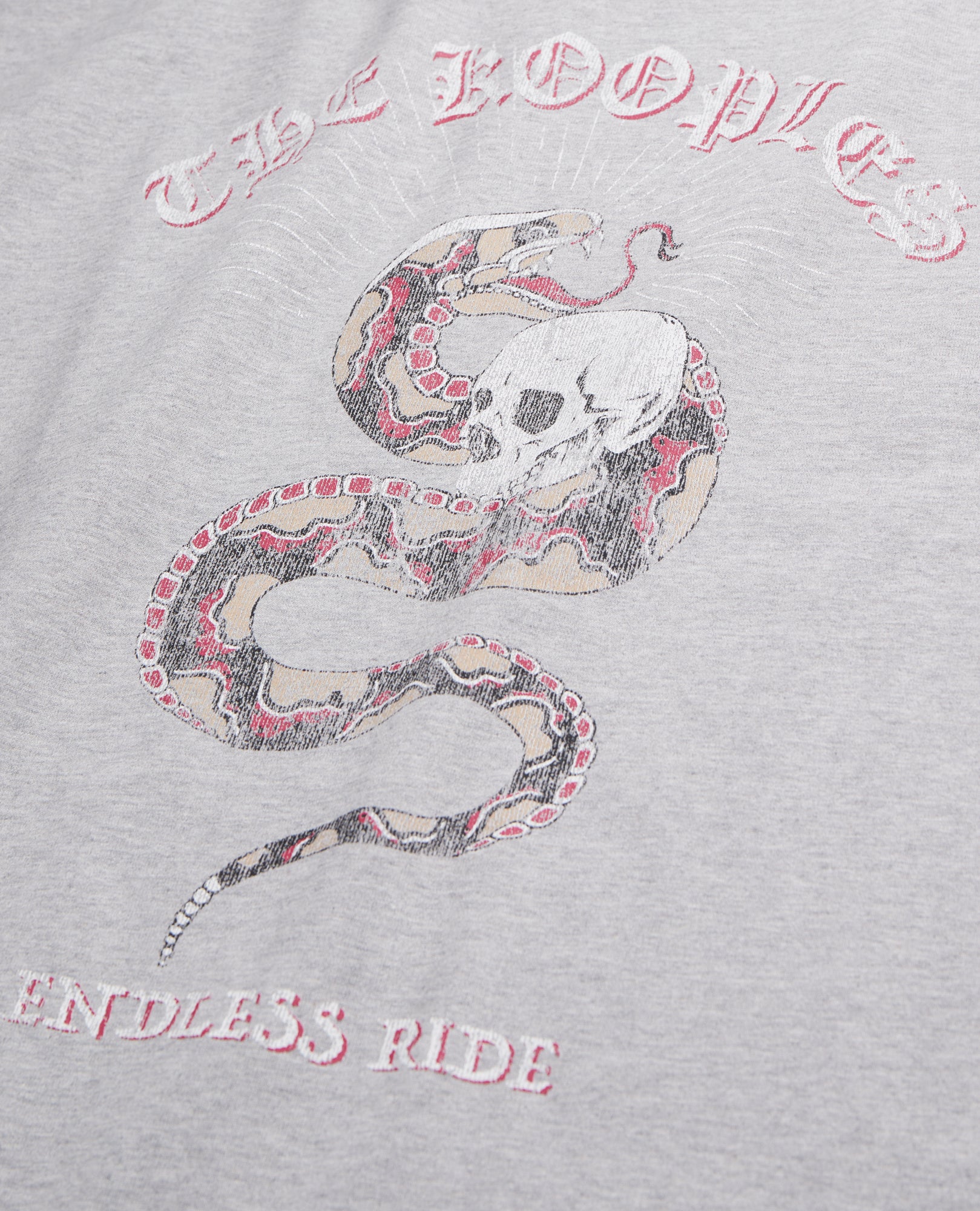 Gray T-Shirt With Sneaky Snake Serigraphy | Men | Light Grey Chine