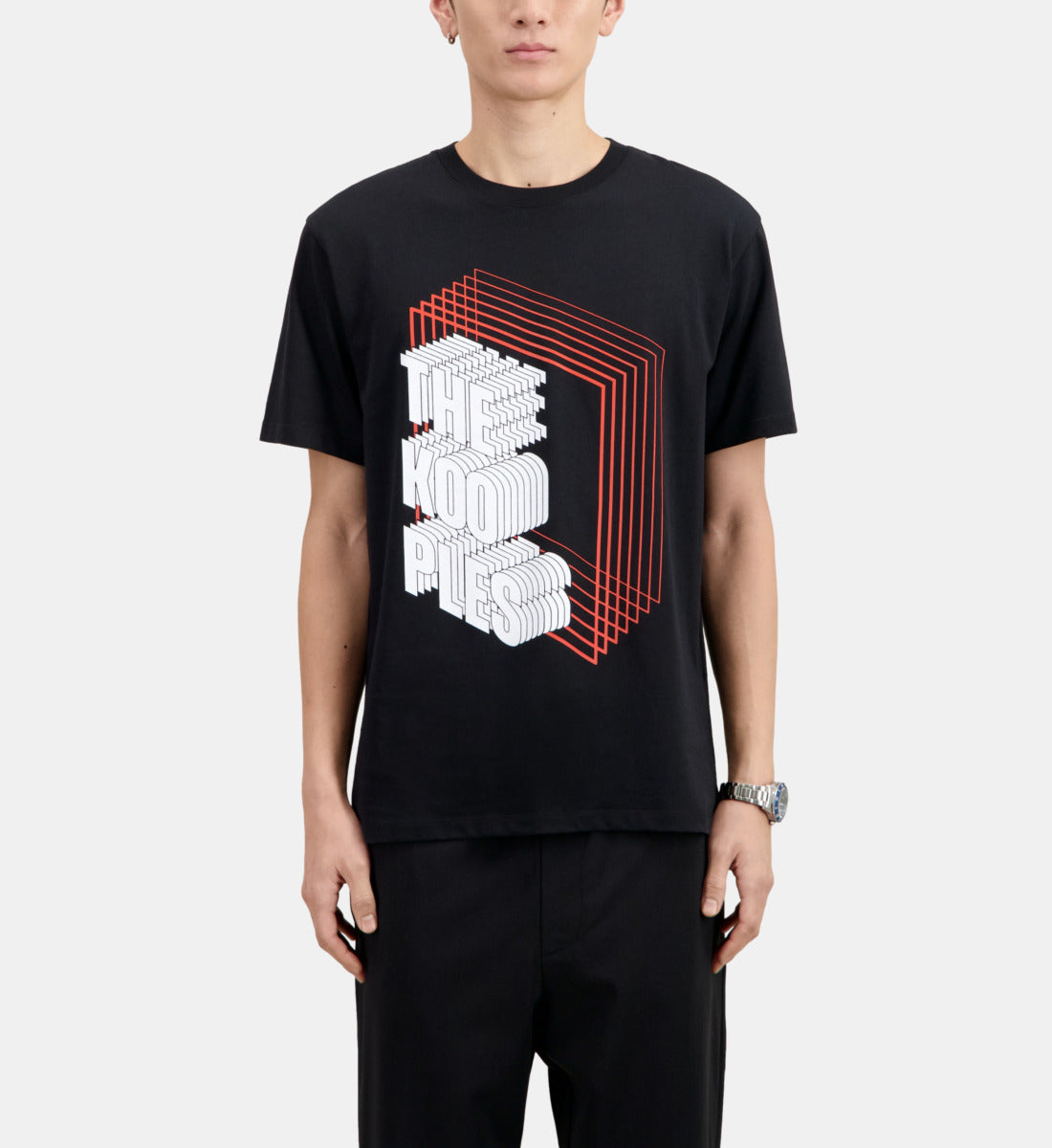 T-Shirt With Neon Logo Serigraphy | Men | Black