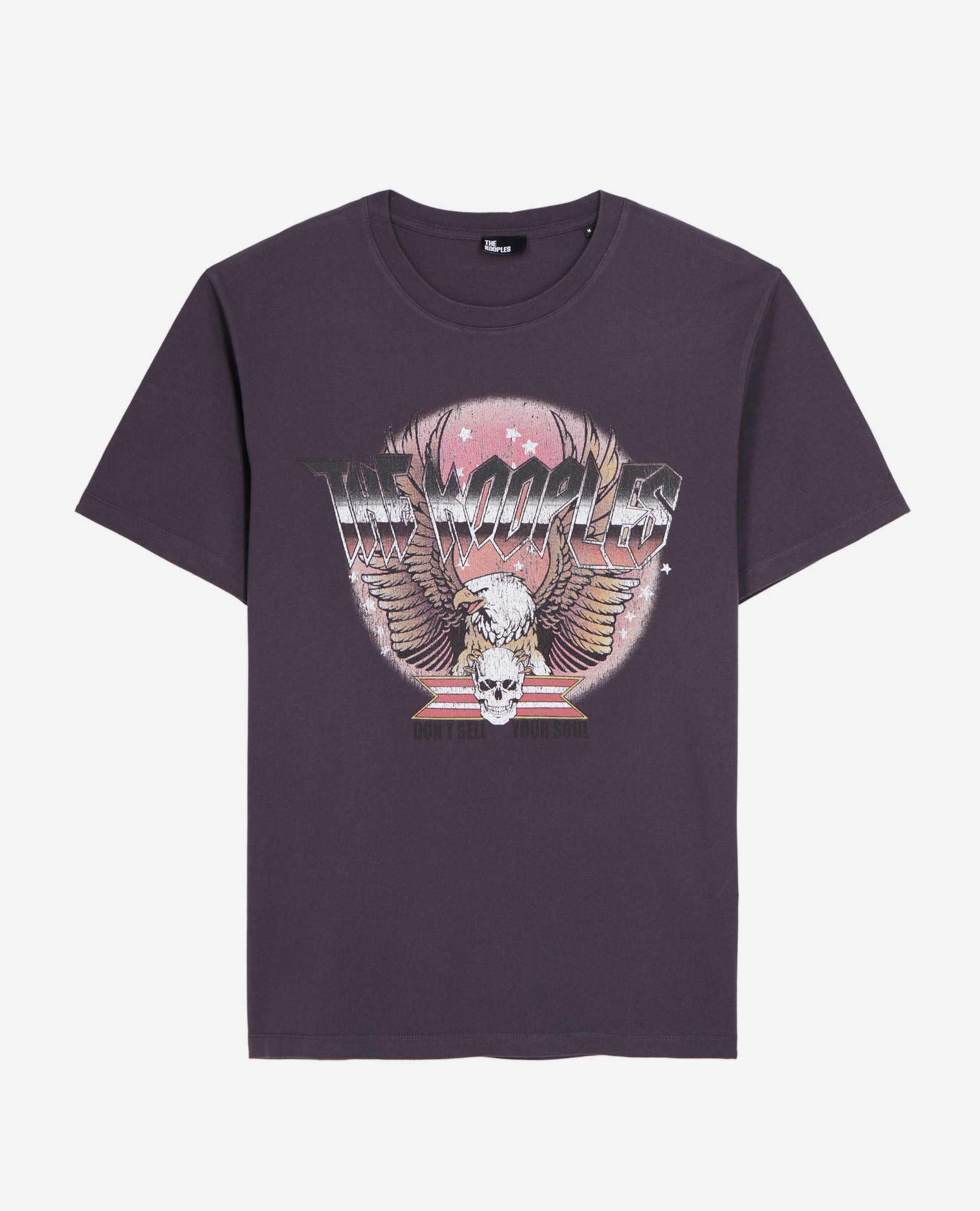 Grey T-Shirt With Rock Eagle Serigraphy | Men | Carbone