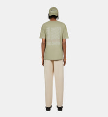 Light Green T-Shirt With Logo Serigraphy | Men | Khaki Grey