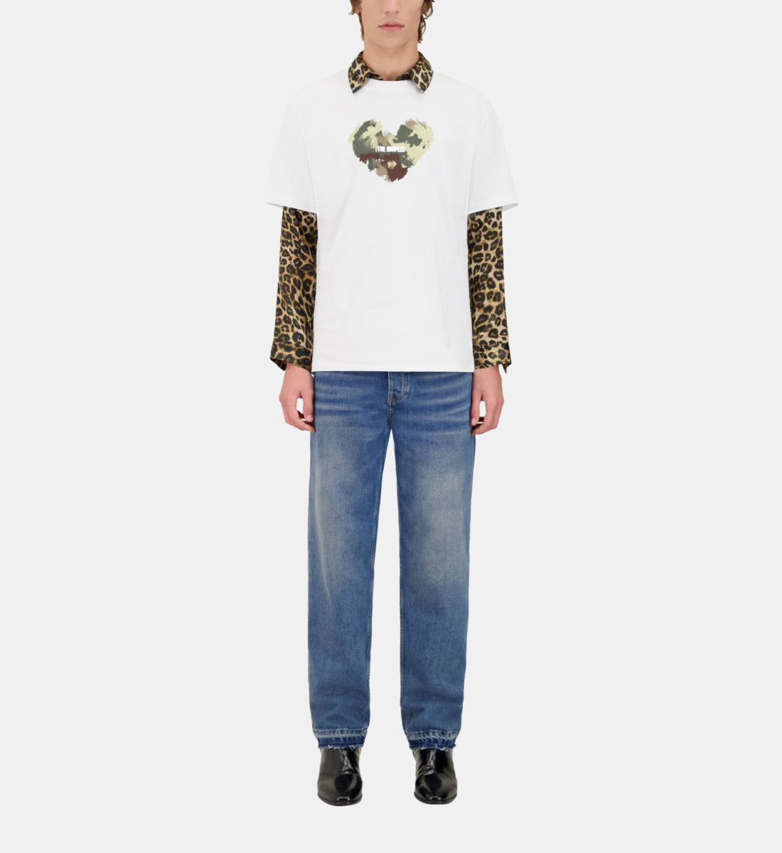 T-Shirt With Camo Heart Serigraphy | Men | White