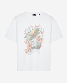 Eagles On Fire Black Serigraphy T-Shirt | Men | Ecru