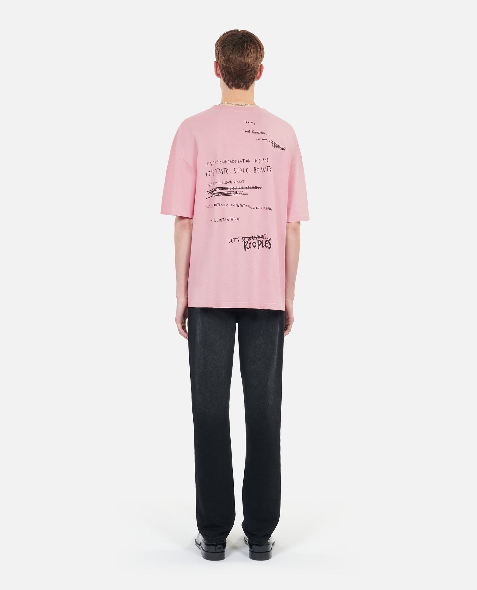 Light What Is Handwritten Serigraphy T-Shirt | Men | Sweet Pink