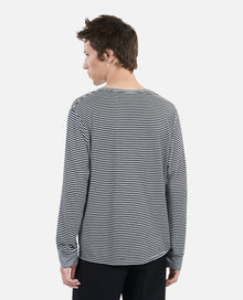 Striped Long-Sleeved T-Shirt | Men | Black x White