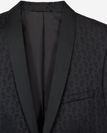 Wool Blend Jacket With Bandanna Motif | Men | Black