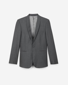 Wool Suit Jacket With White Micro Polka Dots | Men | Grey