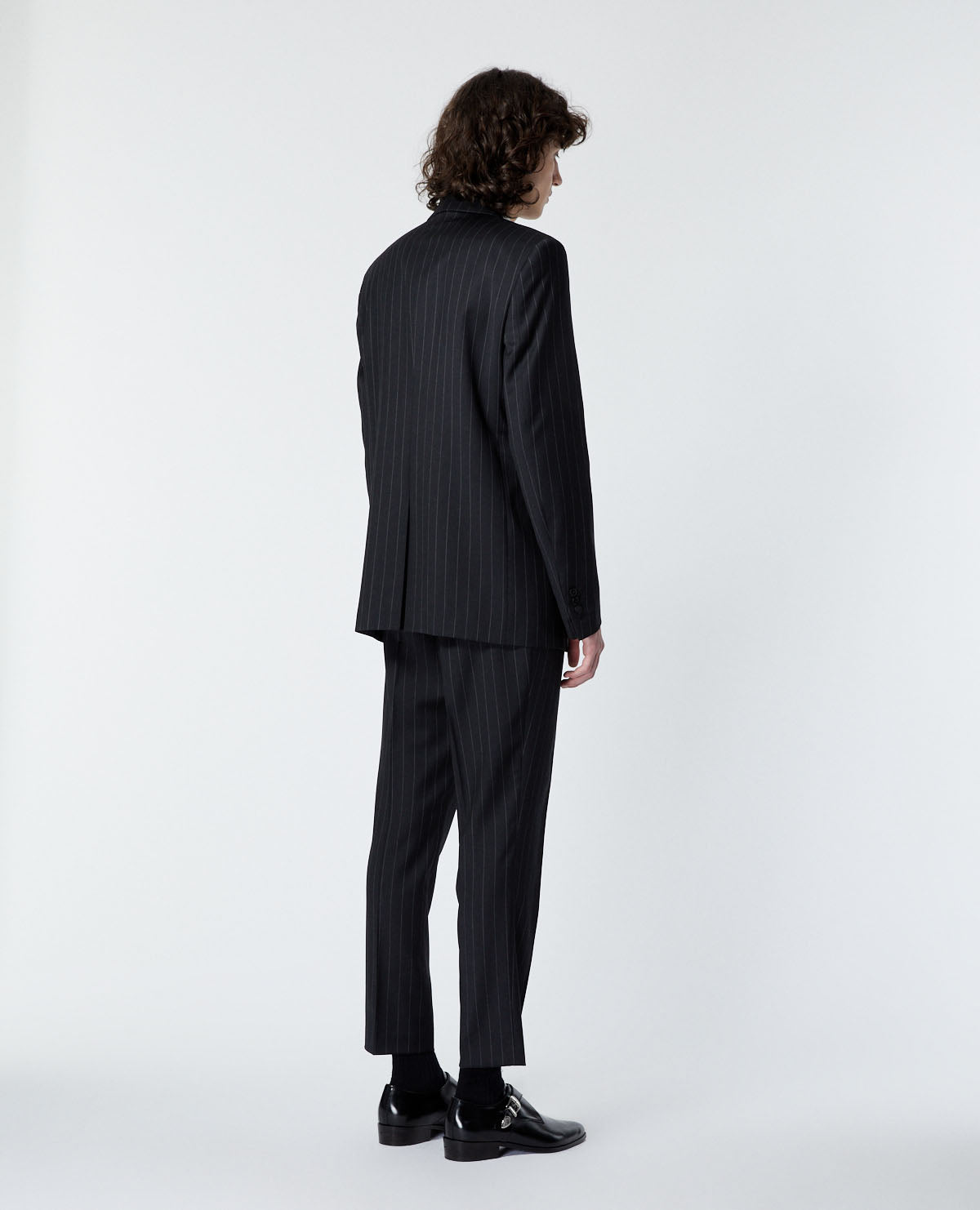 Formal Jacket With Gray Stripes | Men | Black x Anthracite