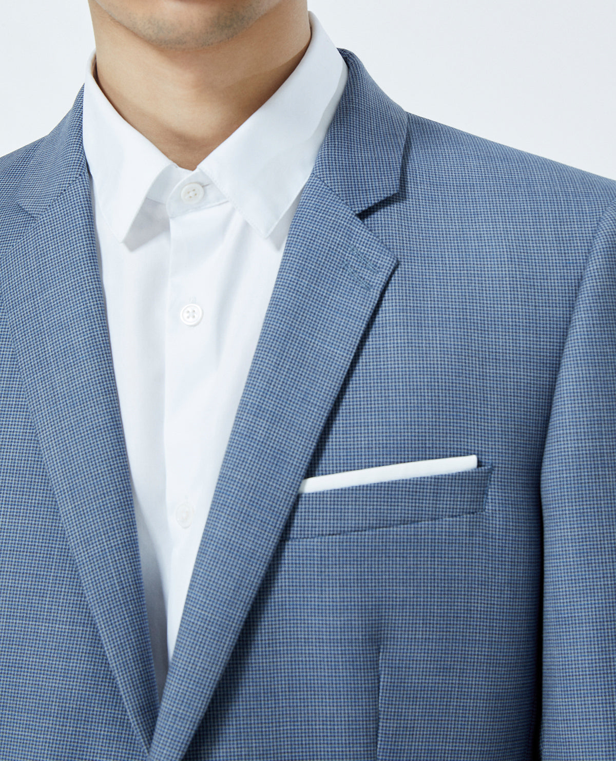 Formal Light Jacket With Check Motif | Men | Blue Black