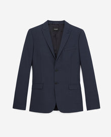 Slate Blue Wool Suit Jacket | Men | Navy