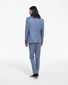 Formal Blue Jacket With Three Pockets | Men | Sky