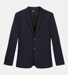 Wool Suit Jacket Straight Tailored Cut | Men | Navy Blue