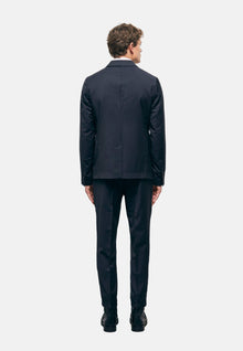 Wool Suit Jacket With Check Motif | Men | Navy x White