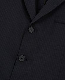 Wool Suit Jacket With Check Motif | Men | Navy x White