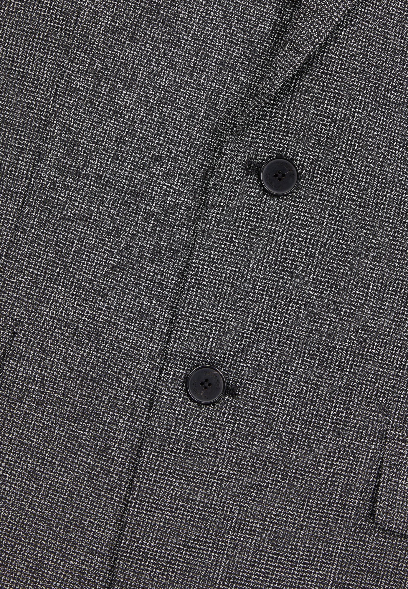 Micro-Pattern Wool Suit Jacket | Men | Black x Ecru