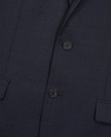 Blue Micro-Pattern Wool Suit Jacket | Men | Navy x Black