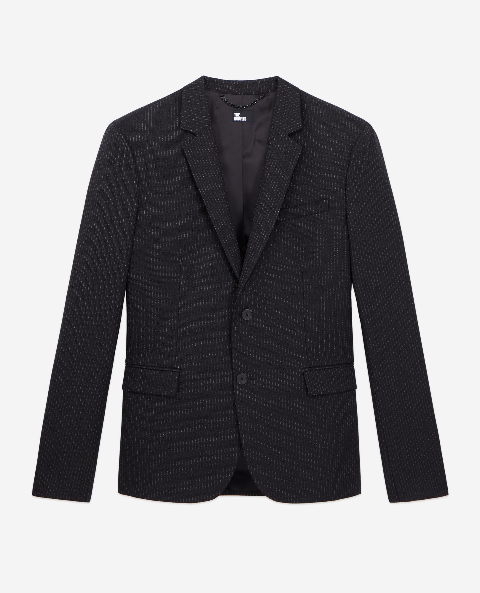 Wool Jacket With Tennis Stripes | Men | Black x Ecru