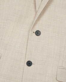 Wool Suit Fitted Jacket | Men | Beige