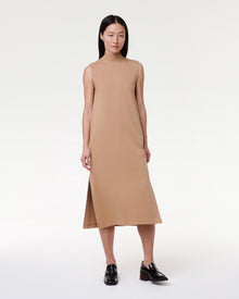 Another Tomorrow Luxe Seamed Dress in Hazelnut – Cotton Women's Dress