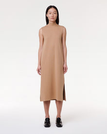 Another Tomorrow Luxe Seamed Dress in Hazelnut – Cotton Women's Dress