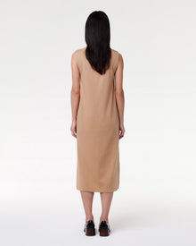 Another Tomorrow Luxe Seamed Dress in Hazelnut – Cotton Women's Dress